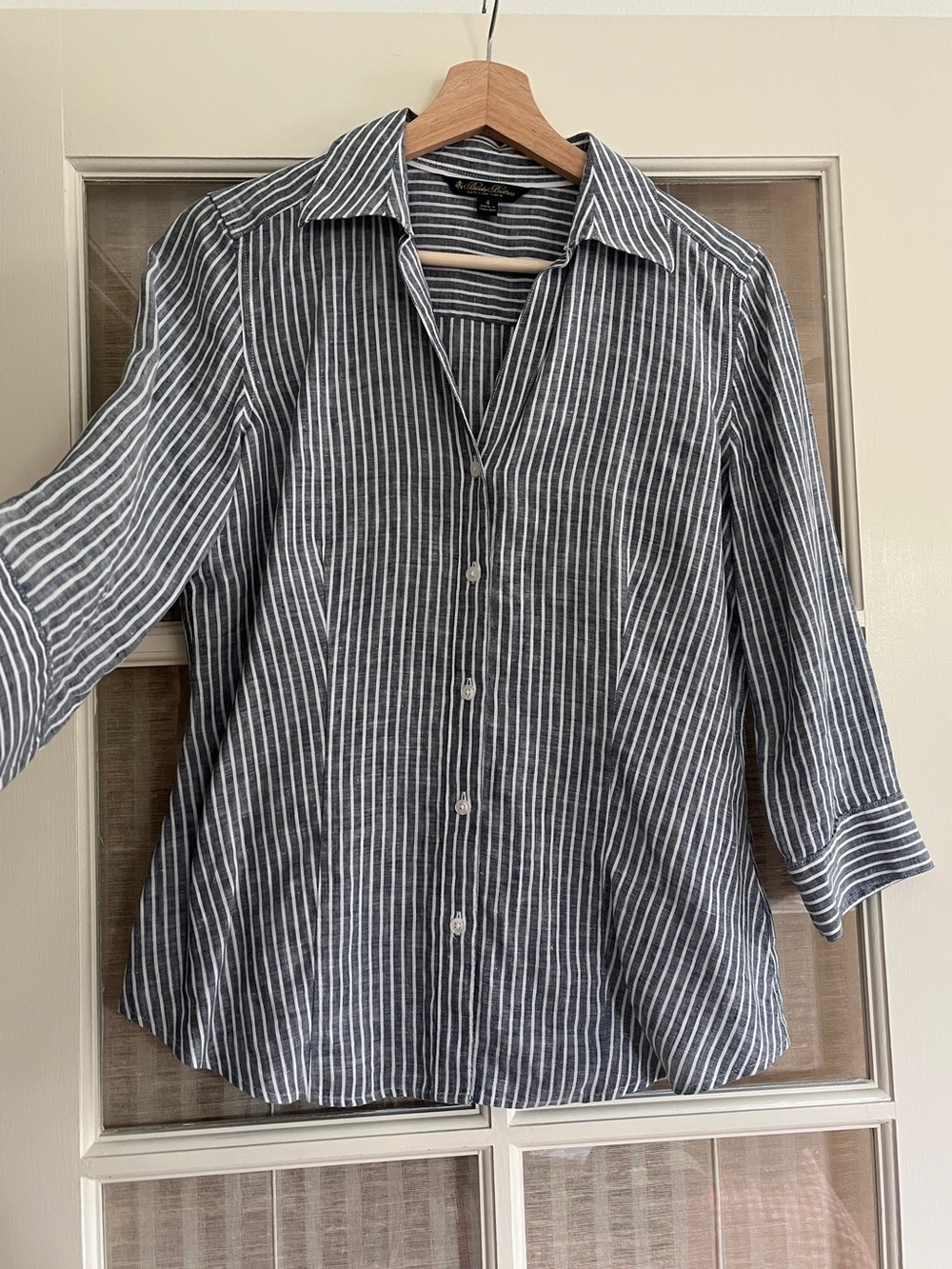 Brooks Brothers Linen Button Down Striped Shirt
